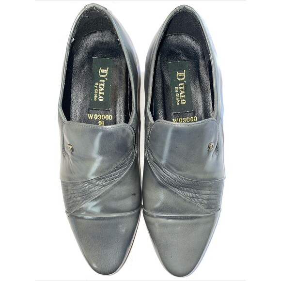 D’italo By Globe Men’s Dress Loafers Size 9.5 M Gray Leather Formal Business main image 5
